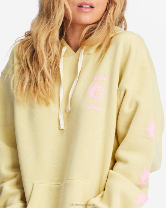 mujer cactus descolorido Billabong como arriba es abajo sudadera con capucha gráfica 04LD2222