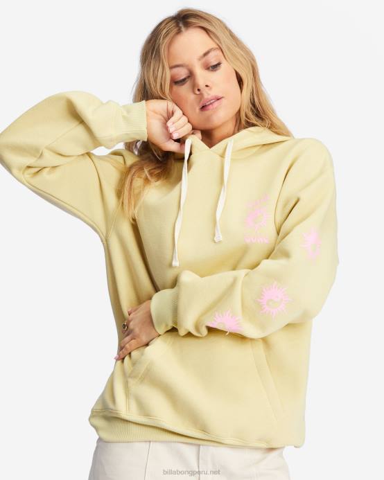 mujer cactus descolorido Billabong como arriba es abajo sudadera con capucha gráfica 04LD2222