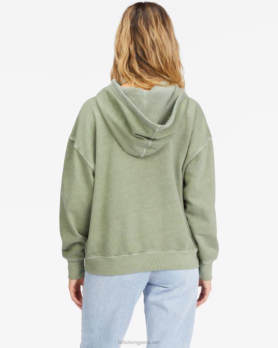mujer ejército Billabong fin de semana perfecto peso pesado sudadera con capucha 04LD2273