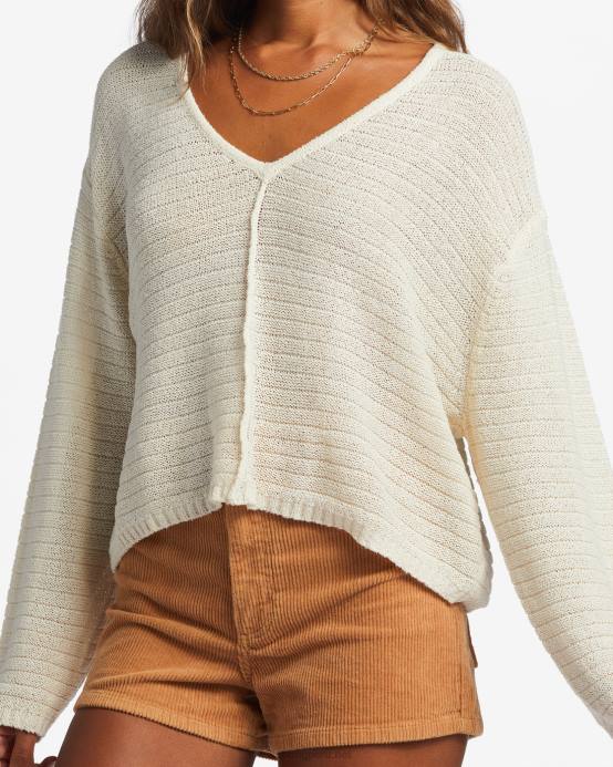 mujer gorra blanca Billabong suéter de todos los días 04LD2014