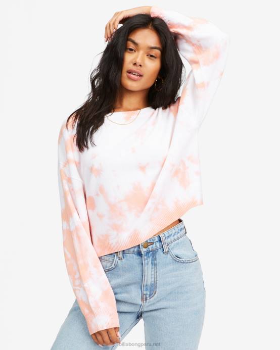 mujer melón Billabong jersey de cuello redondo bajo el sol 04LD2328