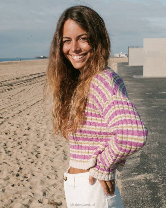 mujer orquídea brillante Billabong en un suéter acogedor aturdido 04LD2194