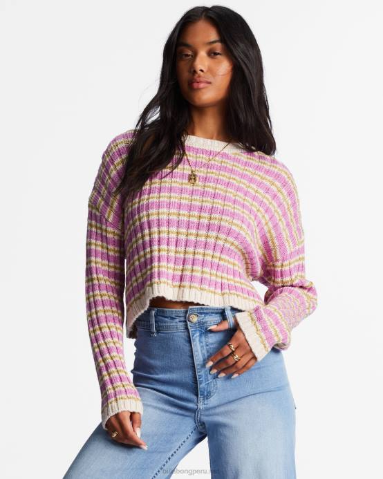 mujer orquídea brillante Billabong en un suéter acogedor aturdido 04LD2194