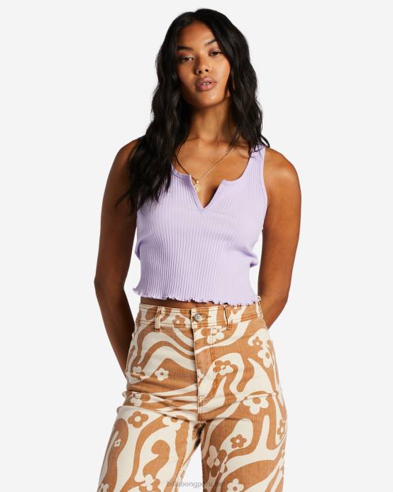 mujer brisa lila Billabong camiseta sin mangas de canalé 04LD2032