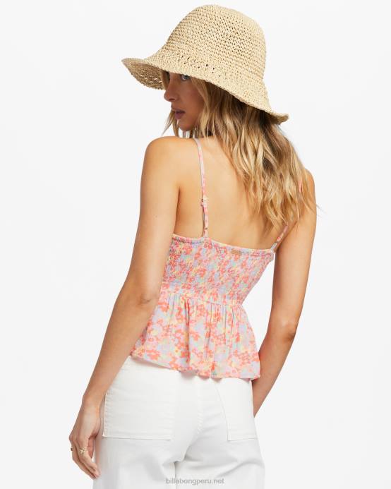 mujer suave y melocotón Billabong top con notas de amor 04LD1812
