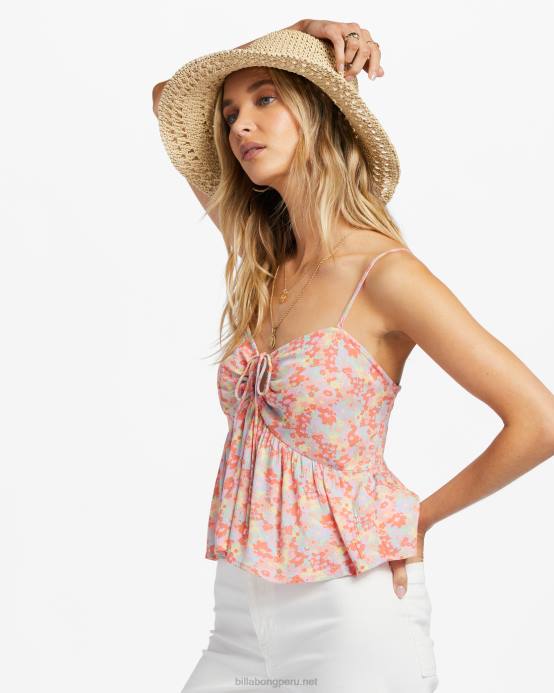 mujer suave y melocotón Billabong top con notas de amor 04LD1812