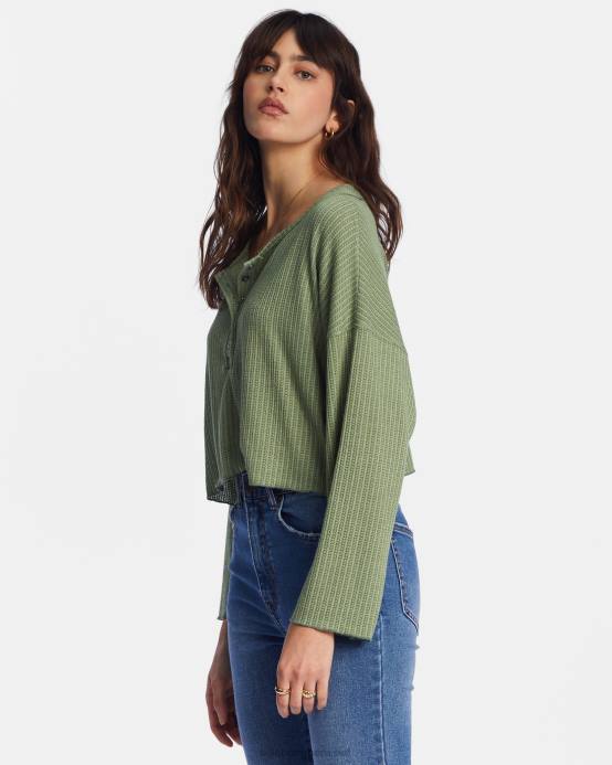 mujer amor ejército Billabong ven de nuevo acogedora parte superior del salón 04LD2121