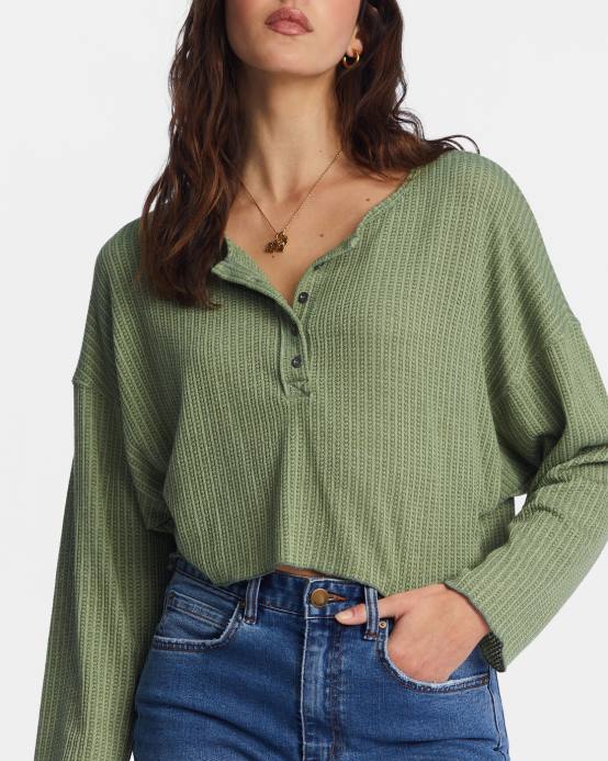 mujer amor ejército Billabong ven de nuevo acogedora parte superior del salón 04LD2121