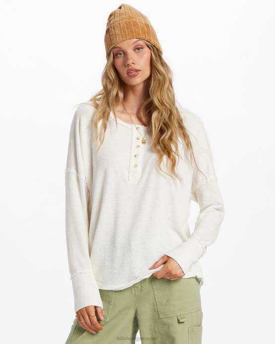 mujer cristal de sal Billabong nuevo top henley anyday 04LD1954
