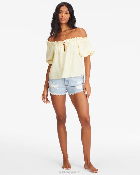 mujer cristal de sal Billabong top de manga farol de cielos soleados 04LD2284