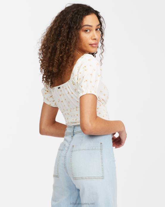 mujer cristal de sal Billabong top de punto estampado dulce puesta de sol 04LD2301