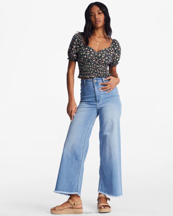 mujer guijarro negro Billabong top de manga farol de canción de amor 04LD2199