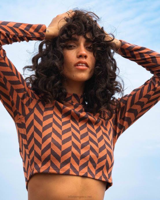 mujer ladrillo Billabong top de manga larga con cuello alto de new heights 04LD2163