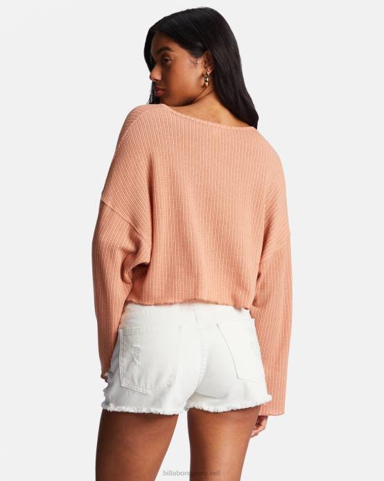 mujer ladrillo lavado Billabong ven de nuevo acogedora parte superior del salón 04LD2141