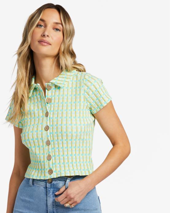 mujer ojos del océano Billabong top de punto de canalé forever friend 04LD1884