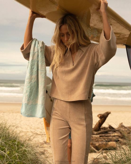 mujer pluma gris Billabong buen día top de salón de pana 04LD1871