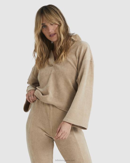 mujer pluma gris Billabong buen día top de salón de pana 04LD1871