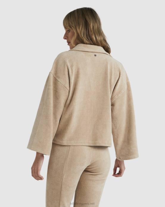 mujer pluma gris Billabong buen día top de salón de pana 04LD1871