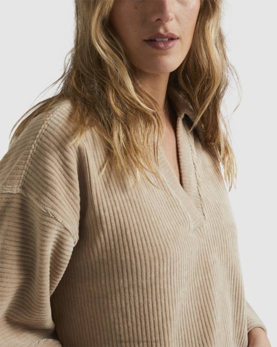 mujer pluma gris Billabong buen día top de salón de pana 04LD1871