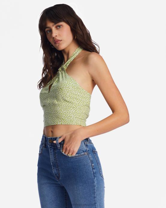 mujer prado de musgo Billabong top corto con ondas retro 04LD1973