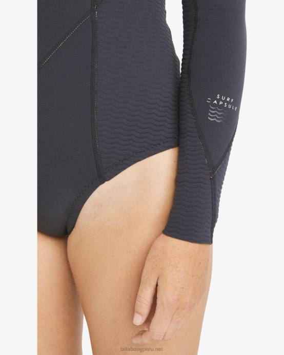 mujer negro Billabong Traje de primavera de manga larga 2/2 salty dayz 04LD2574