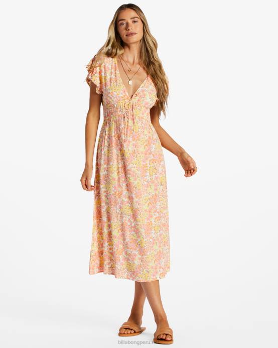 mujer Paloma Billabong vestido midi con motivo de picnic 04LD2039