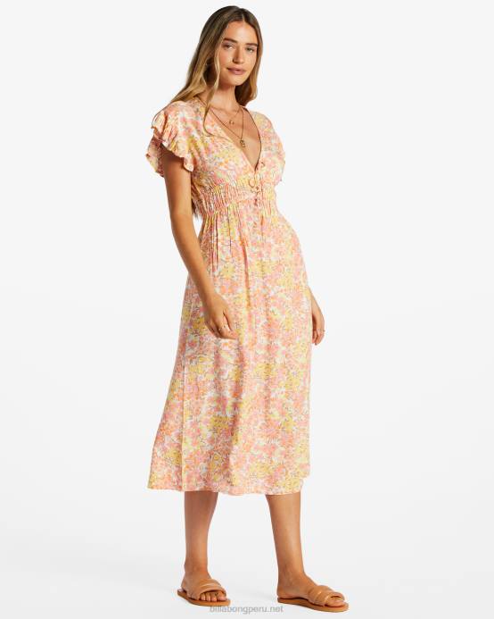 mujer Paloma Billabong vestido midi con motivo de picnic 04LD2039