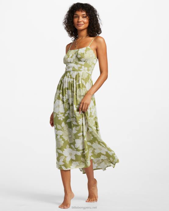 mujer algas marinas Billabong tu nena vestido midi 04LD1823