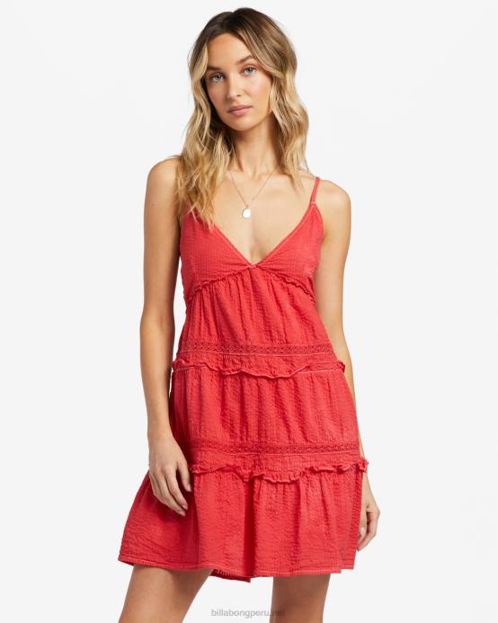 mujer aloha rojo Billabong vestido babydoll flotante 04LD1771