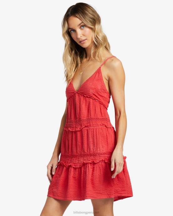 mujer aloha rojo Billabong vestido babydoll flotante 04LD1771