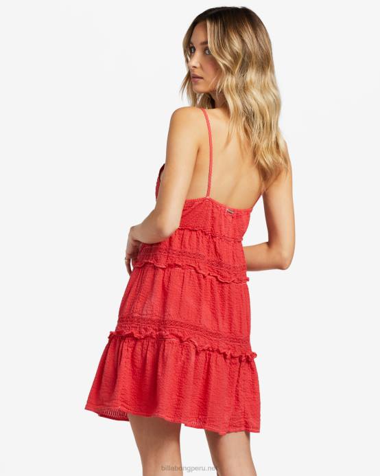 mujer aloha rojo Billabong vestido babydoll flotante 04LD1771