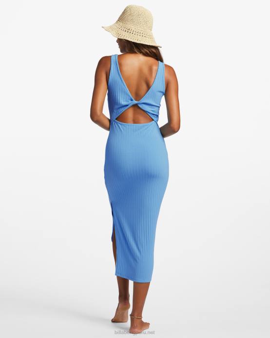 mujer aturdimiento azul Billabong echar un vistazo vestido de punto de canalé 04LD1906