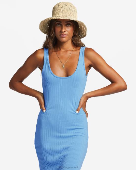 mujer aturdimiento azul Billabong echar un vistazo vestido de punto de canalé 04LD1906