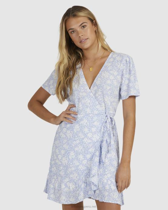 mujer azul Billabong vestido cruzado campana azul bella 04LD2011