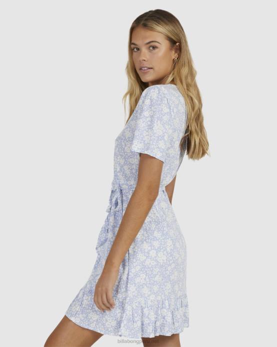 mujer azul Billabong vestido cruzado campana azul bella 04LD2011