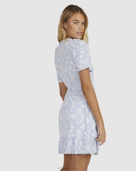 mujer azul Billabong vestido cruzado campana azul bella 04LD2011