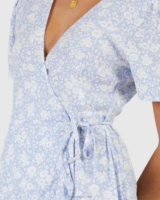 mujer azul Billabong vestido cruzado campana azul bella 04LD2011