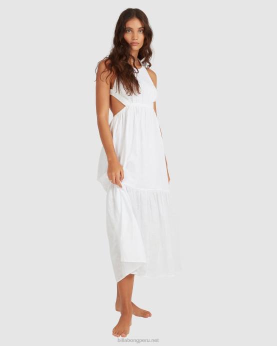 mujer blanco Billabong vestido largo de la cosa de la orilla 04LD1740