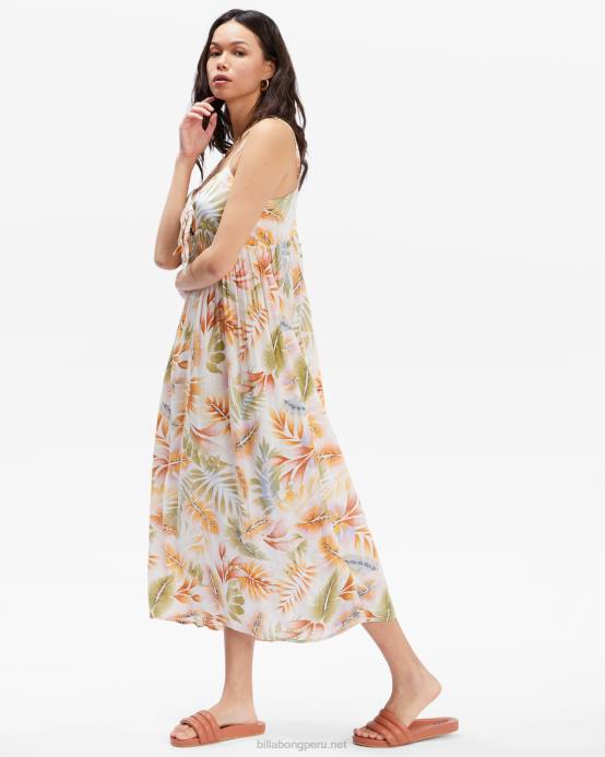 mujer blanco/multicolor Billabong torcerlo vestido 04LD2374