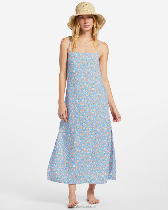 mujer cielo de verano Billabong vestido midi de ondas de fin de semana 04LD1829