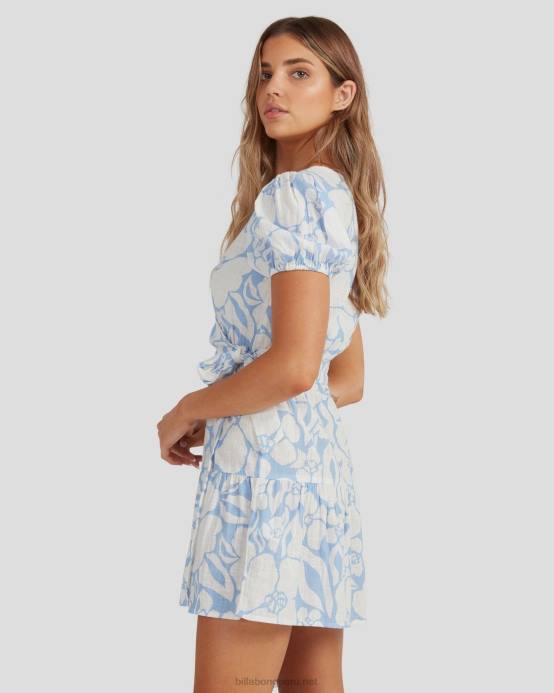 mujer dulce azul Billabong más allá del vestido cruzado azul 04LD2290