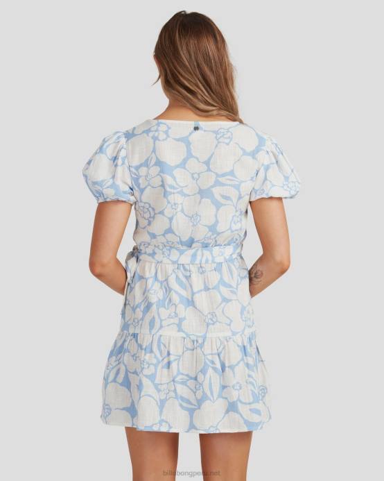 mujer dulce azul Billabong más allá del vestido cruzado azul 04LD2290