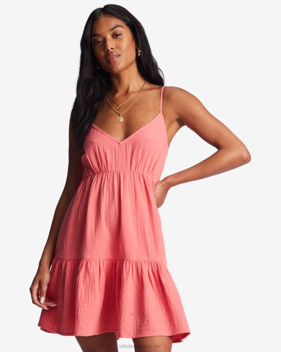 mujer enamoramiento de coral Billabong mini vestido ola tras ola 04LD2004