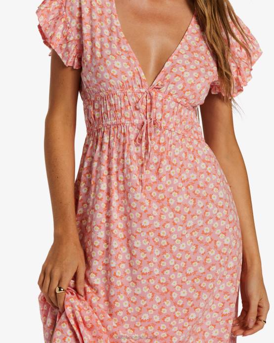 mujer flamenco Billabong vestido midi con motivo de picnic 04LD2045