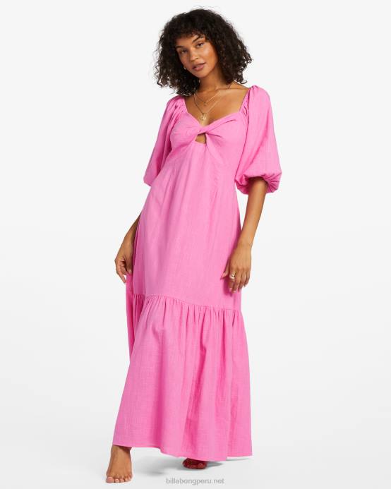 mujer fucsia coqueta Billabong vestido largo Paradise Cove 04LD1763