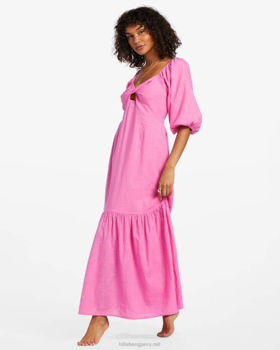 mujer fucsia coqueta Billabong vestido largo Paradise Cove 04LD1763