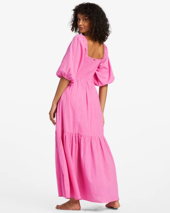 mujer fucsia coqueta Billabong vestido largo Paradise Cove 04LD1763