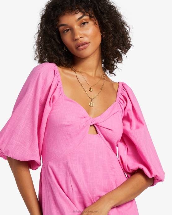 mujer fucsia coqueta Billabong vestido largo Paradise Cove 04LD1763