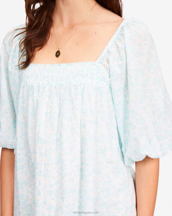 mujer gota de lluvia Billabong vestido babydoll con motivos florales 04LD2313