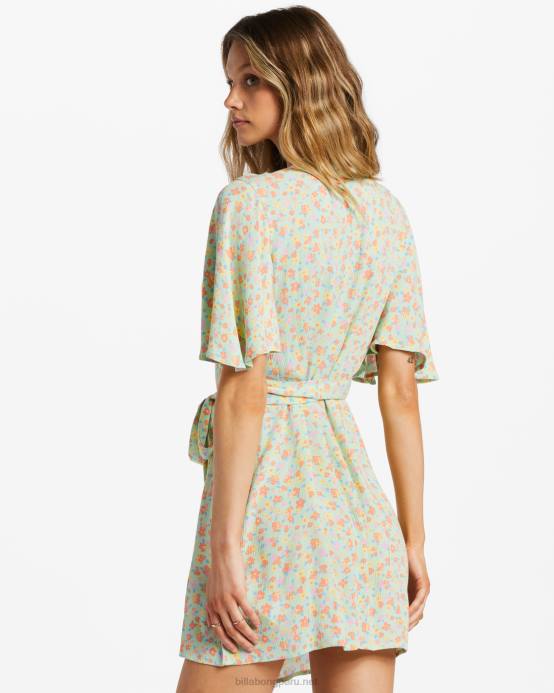 mujer menta verde Billabong todo para ti mini vestido 04LD1881